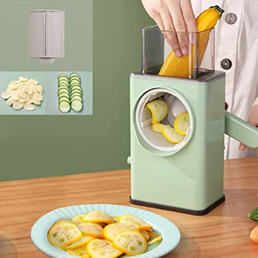 Manual Vegetable Slicer Rotary Cheese Grater Shredder Potato Chopper Carrot Cutter Peeler Maker
