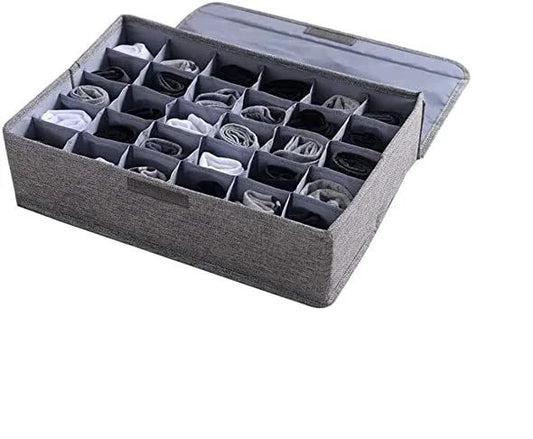 (Free delivery) 24 Grids Underwear Socks Storage Organizer With Foldable Closet Drawer Divider
