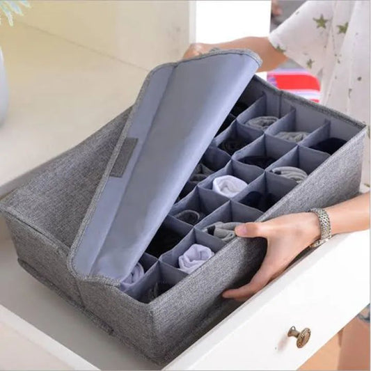 (Free delivery) 24 Grids Underwear Socks Storage Organizer With Foldable Closet Drawer Divider