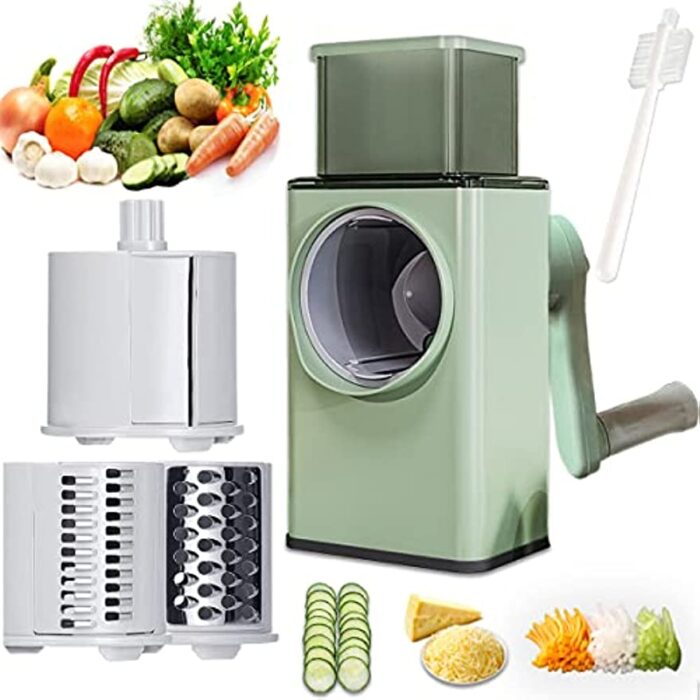 Manual Vegetable Slicer Rotary Cheese Grater Shredder Potato Chopper Carrot Cutter Peeler Maker