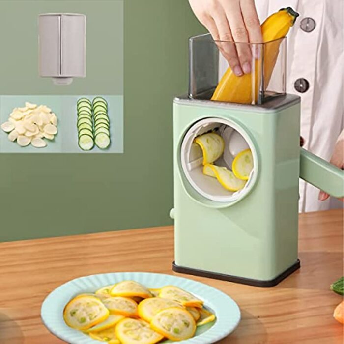 Manual Vegetable Slicer Rotary Cheese Grater Shredder Potato Chopper Carrot Cutter Peeler Maker