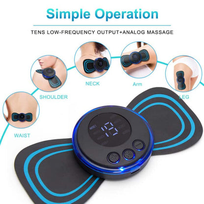 LCD Display EMS Neck Massage Electric Massager Cervical Neck Back Patch 8 Mode Pulse Muscle Stimulator Portable Relief Pain