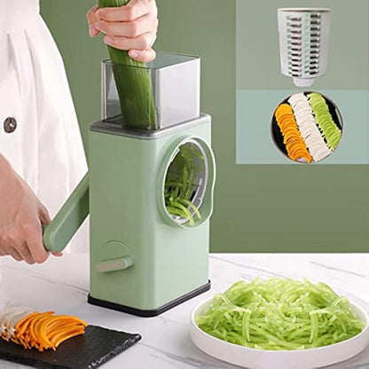 Manual Vegetable Slicer Rotary Cheese Grater Shredder Potato Chopper Carrot Cutter Peeler Maker